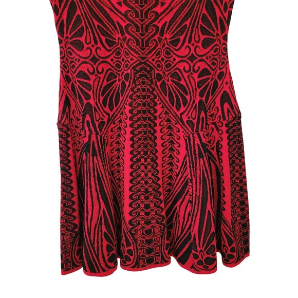 Revolve RVN Geometric Jacquard Sheath Mini Dress Womens Size L Stretchy Bodycon - Picture 4 of 7